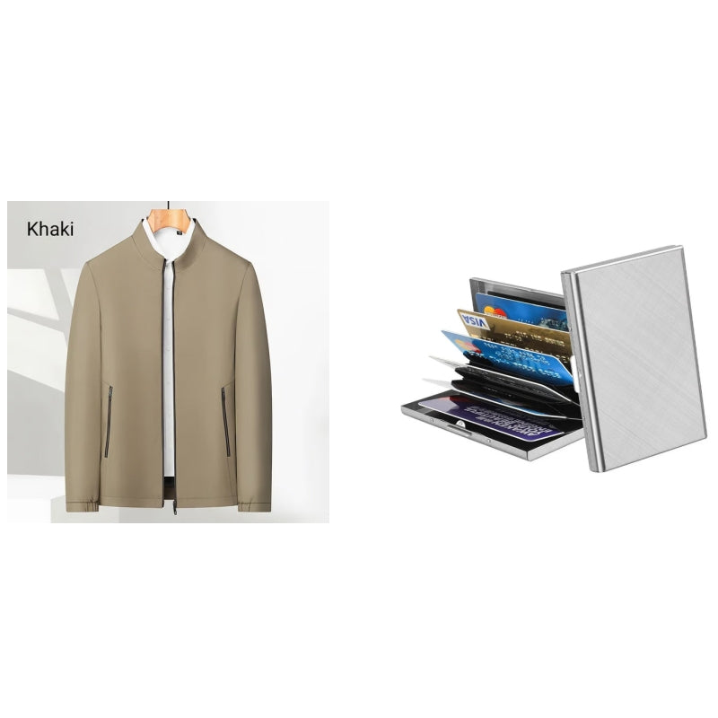 👑Fliwos® Men's Standing Collar Zipper Casual Jacket