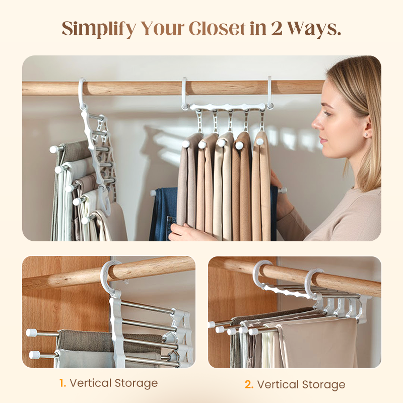 (💗Special Offer Now) Household Multifunctional Telescopic Folding Multi-layer Pants Storage Rack